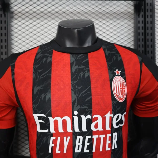 jerseyforge-ac-milan-jersey-chest-sponsor-detail 2026 AC Milan Style Home Soccer Jersey - Red & Black Rossoneri Football Shirt - Unbranded High-Performance Teamwear