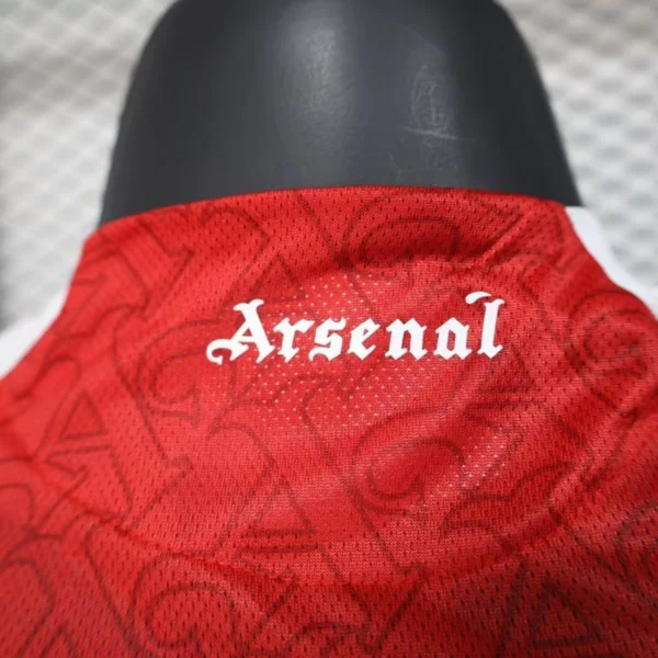 jerseyforge-arsenal-jersey-back-neck-text-detail 2026 Arsenal Style Home Soccer Jersey - Elite Red & White Football Shirt - Unbranded High-Performance Teamwear