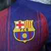 jerseyforge-barcelona-jersey-crest-embroidery-detail 2026 Barcelona Style Home Soccer Jersey - Elite Blaugrana Red & Blue Football Shirt - Unbranded High-Performance Teamwear