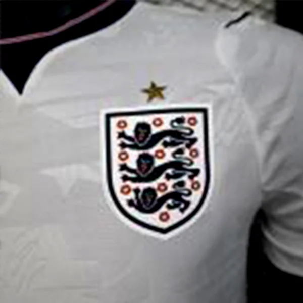 jerseyforge-england-three-lions-crest-embroidery 2026 England Style National Team Soccer Jersey - Elite White Three Lions Edition - Unbranded High-Performance Teamwear