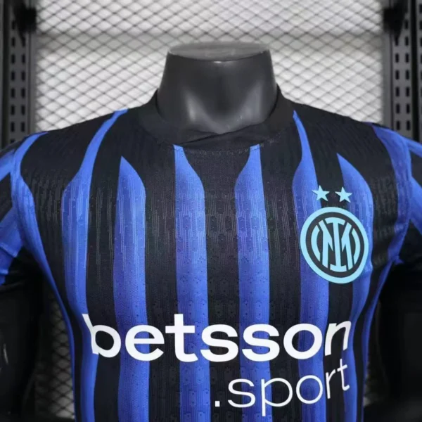 jerseyforge-inter-milan-jersey-chest-sponsor-crest 2026 Inter Milan Style Home Soccer Jersey - Elite Nerazzurri Blue & Black Football Shirt - Unbranded High-Performance Teamwear