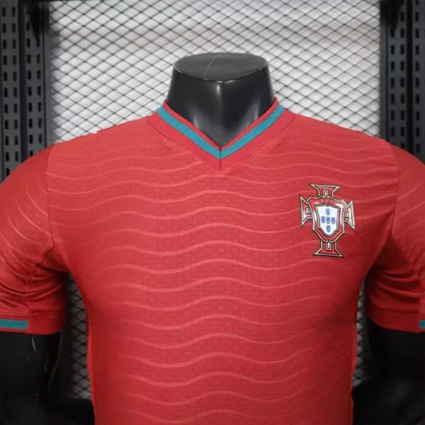 2026 Portugal Style National Team Soccer Jersey - Elite Red Wave Edition - Unbranded High-Performance Teamwear