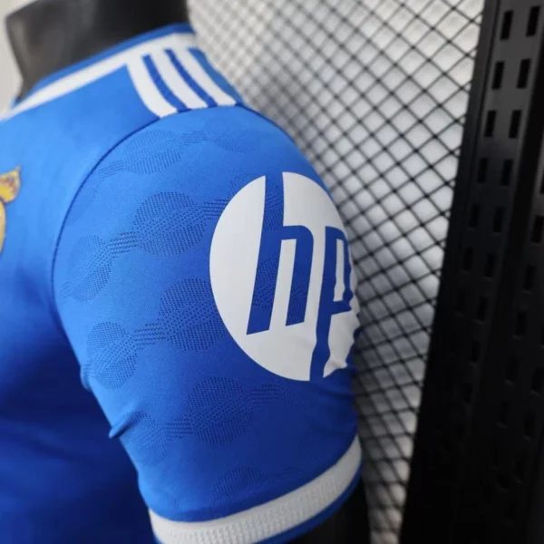 jerseyforge-real-madrid-jersey-sleeve-hp-sponsor 2026 Real Madrid Style Away Soccer Jersey - Elite Royal Blue & White Football Shirt - Unbranded High-Performance Teamwear